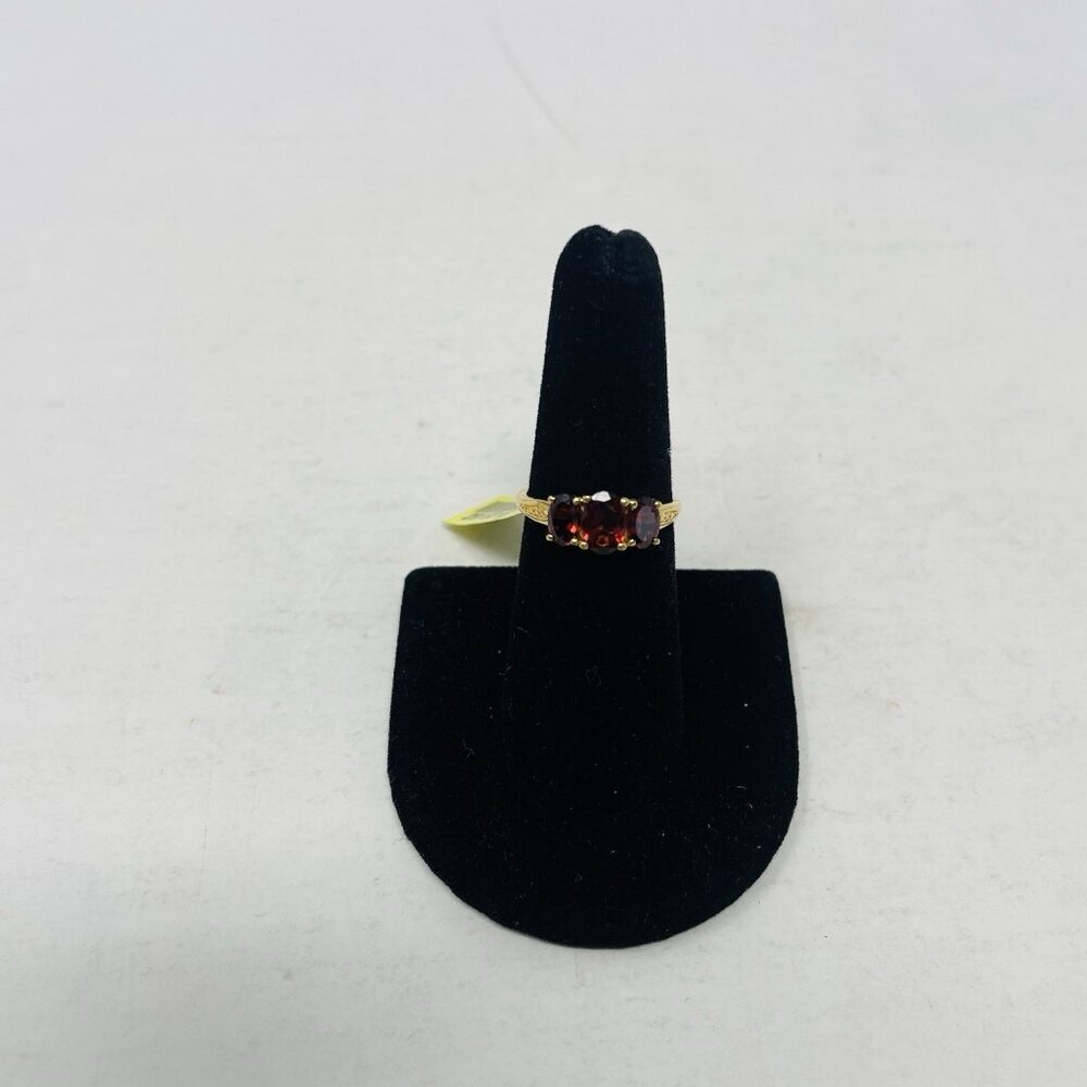 KARIS Collection Mozambique Garnet Size 7 ION Plated 18K YG Brass Ring‎ 5091